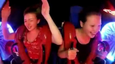 slingshot ride boobs|Lost her top on a rollercoaster.. : r/funny